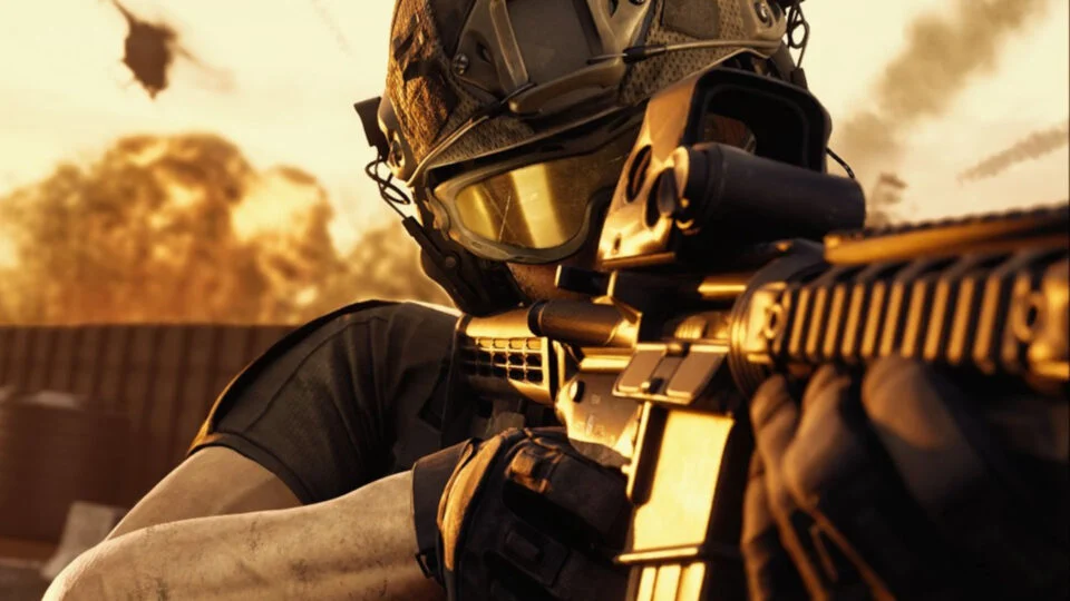 WARDOGS Key Art: Operators, Helikopter und Armor in der Dämmerung